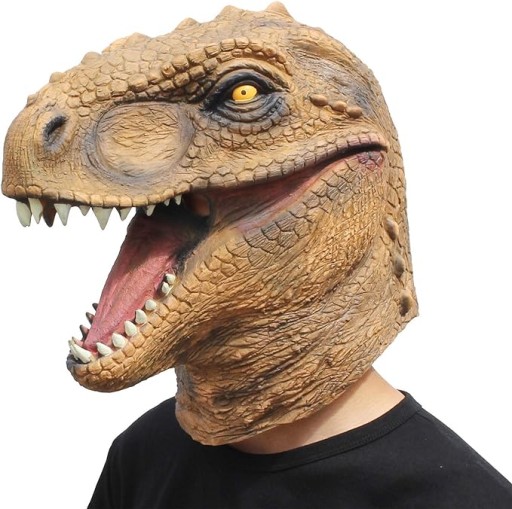 DUŻA MASKA GŁOWA DINOZAURA NA HALLOWEEN REALISTYCZNA LATEKS STRÓJ KOSTIUM