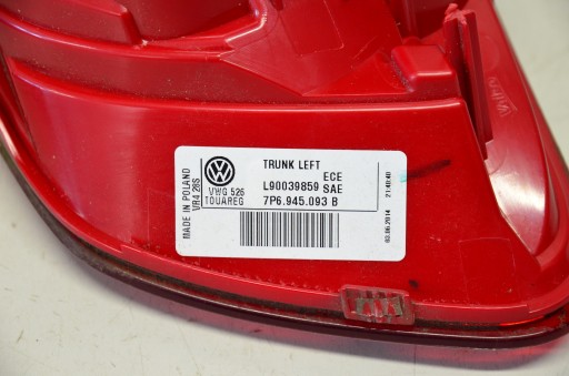 VW TOUAREG ЗАДНИЕ ФОНАРИ 7P6945095F 7P6945096F