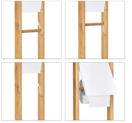 Держатель для туалетной бумаги и щетки Zeller из бамбука, МДФ, 30x21x82 см