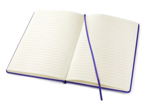 Notes A5 zamykany na gumkę kartki w linie ecru