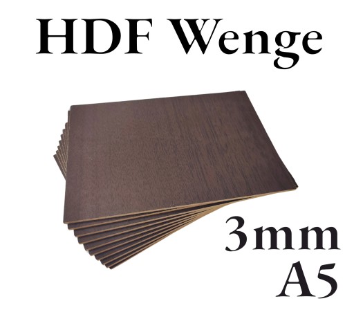 10x Płyta HDF Wenge - 3mm - A5 210x148mm - Laser/CNC/Dekoracje