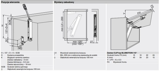 BLUM 20K1501 — привод AVENTOS HK-XS с системой blumotion