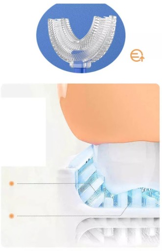 SZCZOTECZKA DO ZĘBÓW dla dzieci 360° u- kształtna + UCHWYT 2-6 lat KOTEK