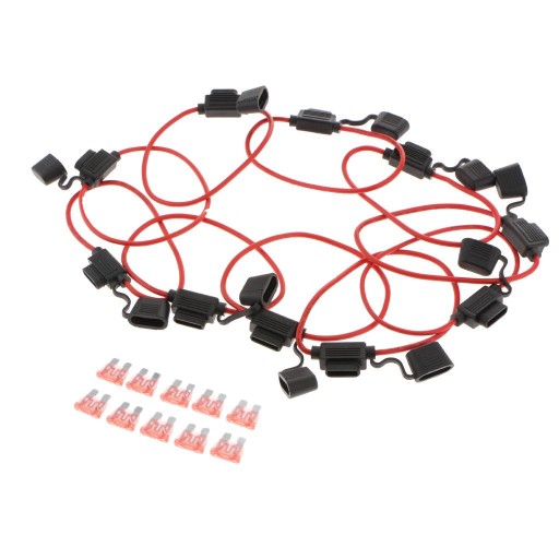 Комплект из 10 автомобильных предохранителей ATC/40AMP с линейным держателем жгута проводов 12AWG
