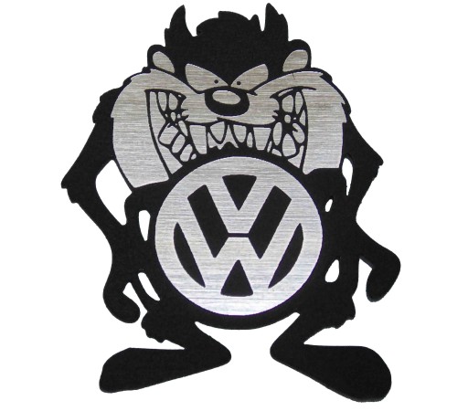 Наклейка Эмблема ТАЗ VOLKSWAGEN серебро 45х55мм