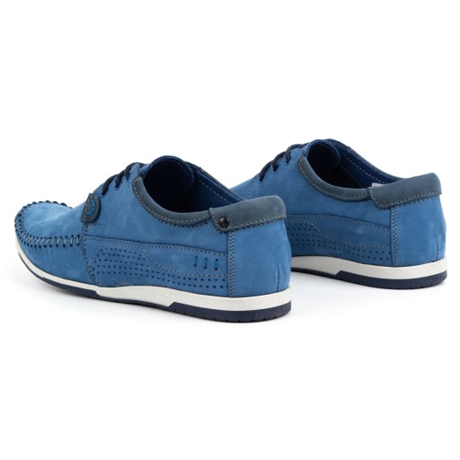 Мужские туфли кожаные лоферы с лакированием 875 Blue 41