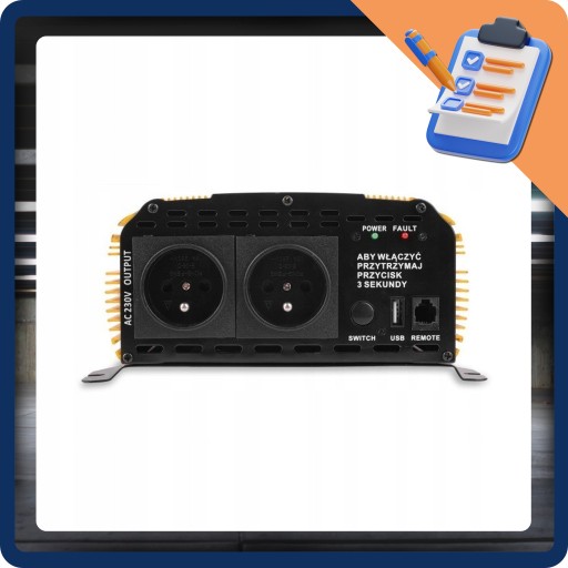 Volt przetwornica sinus plus 1200 12v 600w 1200w do awaryjnego pieca co