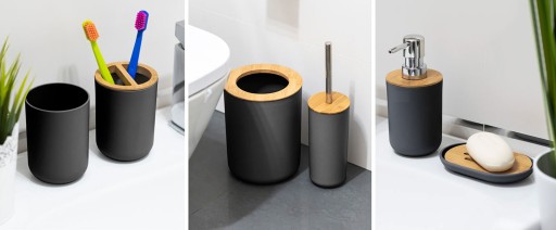ZESTAW ŁAZIENKOWY 6W1 KOMPLET SZCZOTKA DO WC KOSZ
