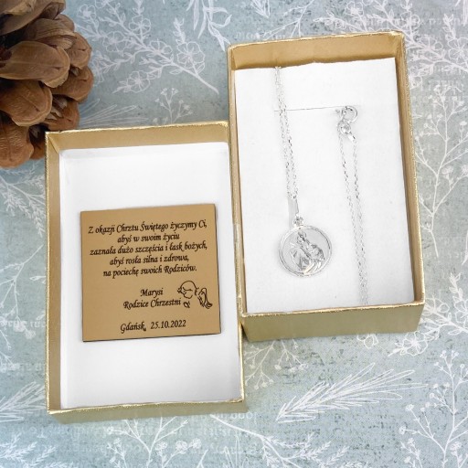 СЕРЕБРЯНАЯ МЕДАЛЬ С БОЖЬЕЙ МАТЕРЬЮ 925 ГРАВИРОВКА ЦЕПЬ