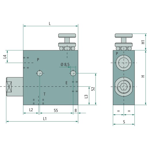 Трехходовой регулятор расхода DWST-T-08 GR