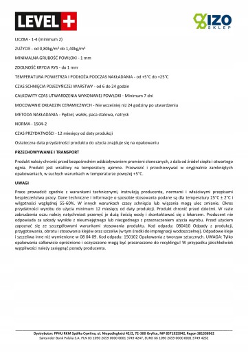 Folia w płynie 1,5kg Na Balkon Taras OSB Level+19