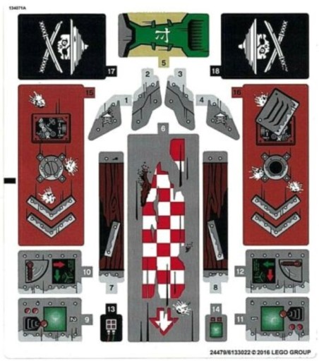 4You LEGO NINJAGO 70605 TWIERDZA NIESZCZĘŚCIA NAKLEJKA