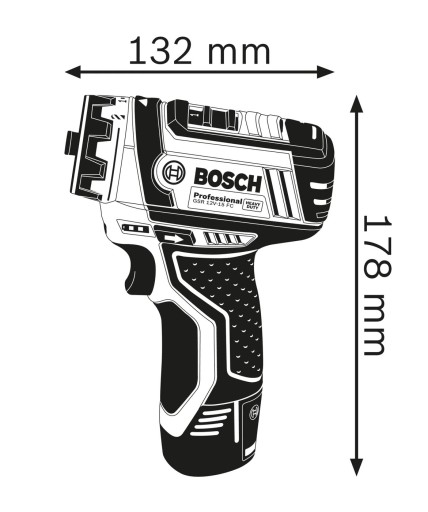 Отвертка BOSCH GSR 12V-15 FC + держатель GFA 12-B, аккумуляторная дрель 30 Нм