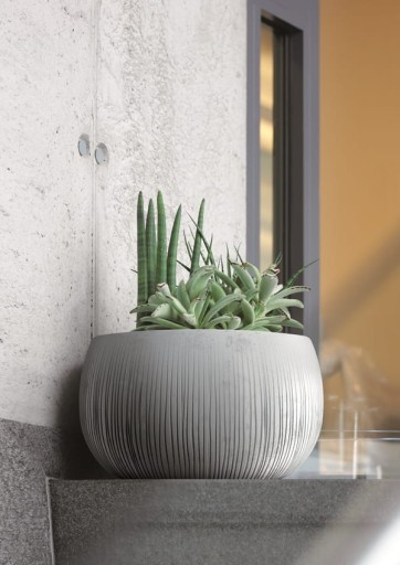 Doniczka kula Beton Bowl DKB290 z wkładem Czarna