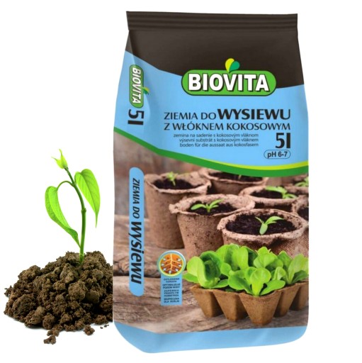 Почвосмесь для посева с кокосовым волокном, 5 л, BIOVITA