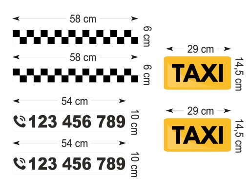 Рекламные магниты для ТАКСИ, магнитная наклейка для такси, 6 магнитов XXL