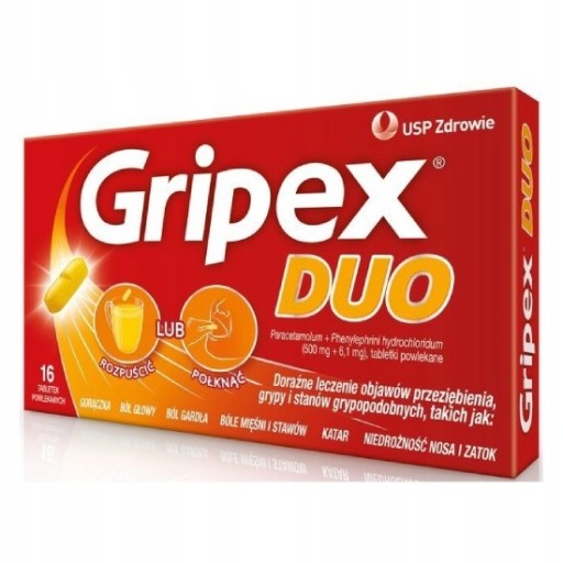 GRIPEX DUO таблетки обезболивающие при гриппе 16 шт.