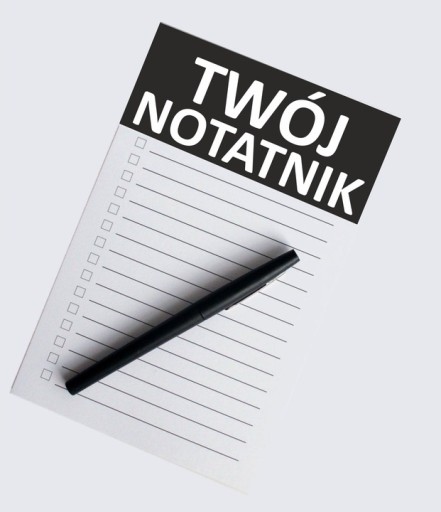 BLOCZKI reklamowe 50-kartkowe A7 NOTESY klejone z NADRUKIEM Logo 200 sztuk