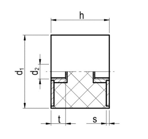 Wibroizolator Amortyzator Typ C 40X30 M10