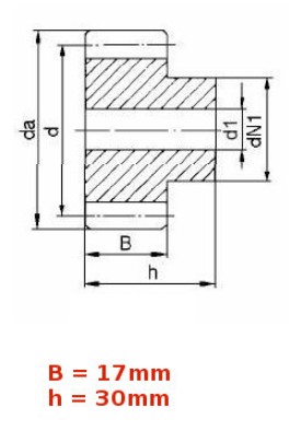 Koło zębate M1.5 Z19