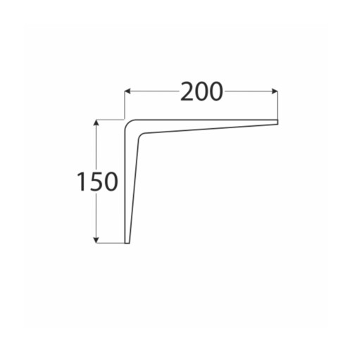 UCHWYT WSPORNIK KĄTOWNIK PODPÓRKA PÓŁKĘ DO PÓŁKI BIAŁY METALOWY 200x150 MM