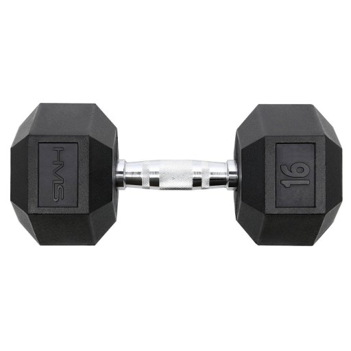 Гантель стальная прорезиненная Hex Pro, 16 кг.