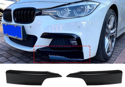 РАЗДЕЛИТЕЛЬ ЮБКА ПЕРЕДНЕГО БАМПЕРА BMW F30 F31 M SPORT FLAPS ЧЕРНЫЙ БЛЕСК