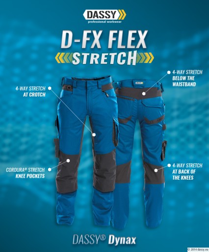Мужские эластичные рабочие брюки Dassy Dynax 60