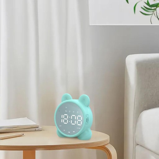 Bezprzewodowy budzik z głośnikiem Bluetooth, zielony