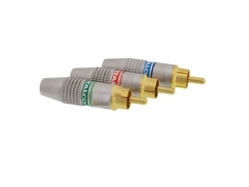 Wtyk 3 x RCA CHINCH COMPONENT RGB POZŁACANE 6mm