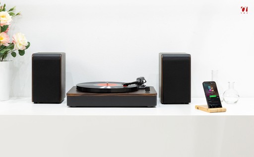 Проигрыватель AUDIZIO HQ 100 Вт с динамиками BT PRO + винил + запасная игла БЕСПЛАТНО