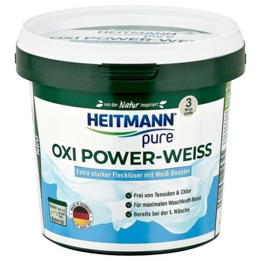 HEITMANN PURE OXI POWER ПЯТНАВЫВОДИТЕЛЬ ДЛЯ БЕЛЫХ ТКАНЕЙ 500г