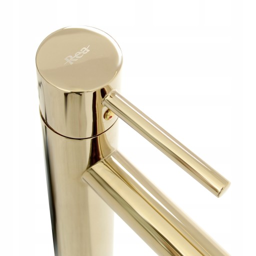 Высокий смеситель для умывальника TESS LIGHT GOLD Золото.