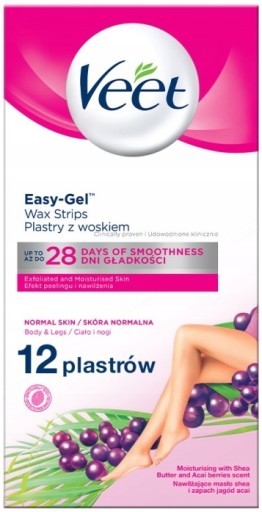VEET PROFESSIONAL Восковые полоски для депиляции ног и тела 12 шт.