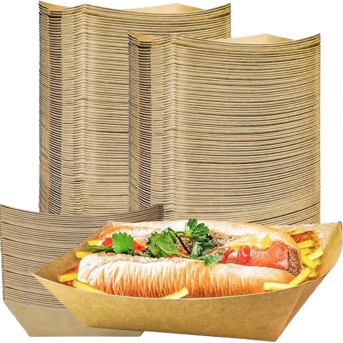 POJEMNIKI PAPIEROWE KRAFT 375ML 25SZT MOCNE WIELORAZOWE FRYTKI HOT DOGI