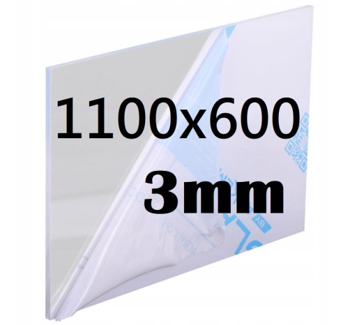 Pleksi / Plexi / Pleksa / Plexement до размеров 110 x 60 см / 3 мм бесцветная пластина