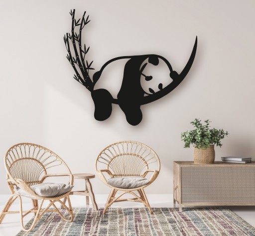 Dekoracja ścienna z łatwym montażem A044 PANDA 110x96 cm ażur 3D