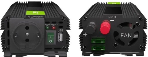 Преобразователь GREEN CELL Pro 12 В/230 В, 500 Вт/1000 Вт