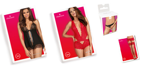 Комплект нижнего белья Figa с поясом S/M Obsessive