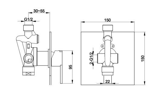 Bateria prysznicowa GIXS QW220G KOHLMAN