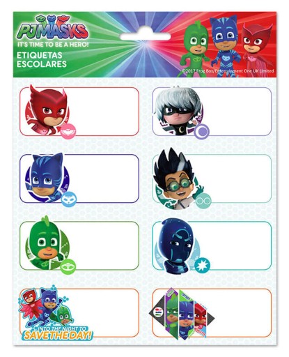Naklejki na zeszyty PJ Masks Pidżamersi Zestaw naklejek dla dzieci 16 sztuk