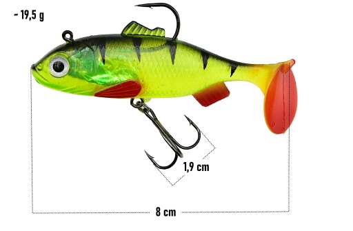 GUMA Uzbrojona w główkę jigową i kotwicę przynęta kopyto 8 cm 19,5 g