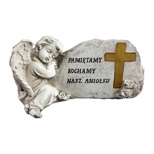 Znicz Figurka ANIOŁ STRÓŻ na grób SIOSTRY Podświetlany Krzyż