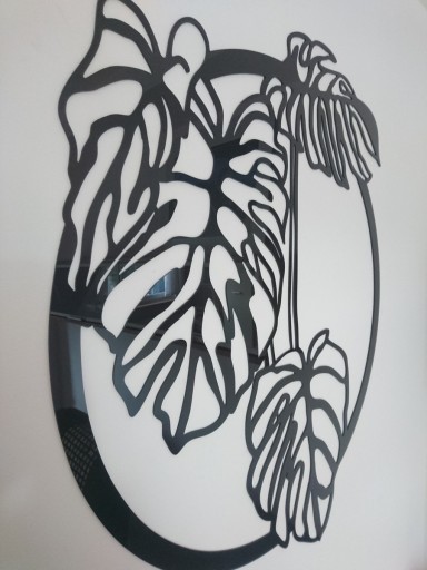 Dekoracja do salonu MONSTERA nad kanapę LIŚCIE 3D A248 70x58