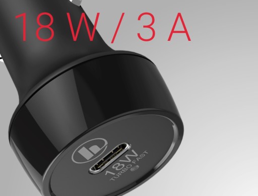 Автомобильное зарядное устройство Hama USB-C/Qualcomm QC 3.0