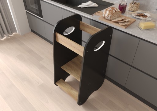 KITCHEN HELPER / Помощник на кухонной платформе / БЕЛЫЙ золотистый дуб, регулируемый