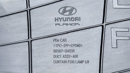 Воздухонаправляющая планка, впускной канал, ЛЕВАЯ, Hyundai i30 III 2017– OE 86567-G4030