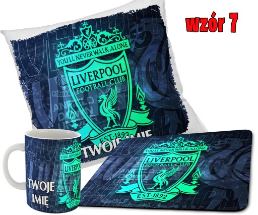 Zestaw LIVERPOOL KUBEK + PODUSZKA + PODKŁADKA POD MYSZ + IMIĘ RÓŻNE WZORY
