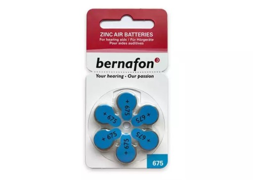 Батарейки для слухового аппарата Bernafon 675 - 6 шт.