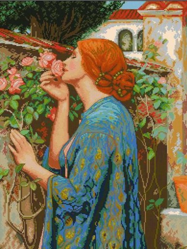 Haft krzyżykowy zestaw portret kobieta mulina nadruk igły 11CT 100x150